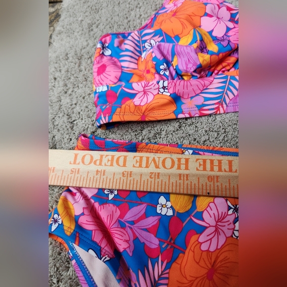 Cupshe Floral Rufled Bralette & High Waist Bikini Set L - Picture 7 of 16